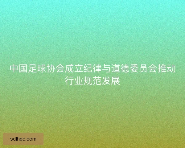 中国足球协会成立纪律与道德委员会推动行业规范发展