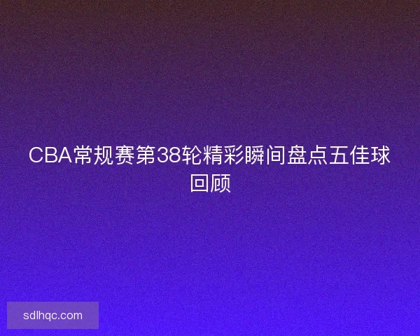 CBA常规赛第38轮精彩瞬间盘点五佳球回顾