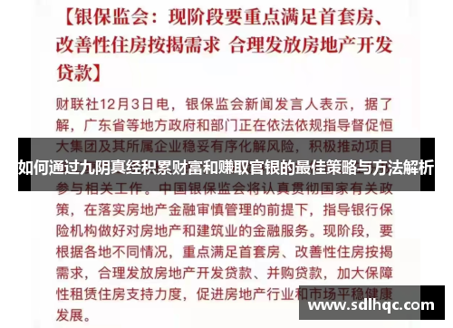 如何通过九阴真经积累财富和赚取官银的最佳策略与方法解析